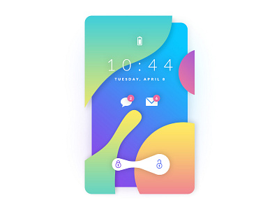 Lock Screen color gradient graphic design lock screen mobile phone screen ui