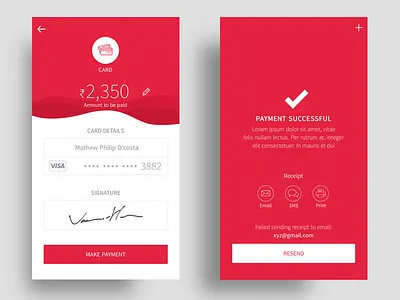 Payment Success card payment ios mobile app payment pos success ui ux