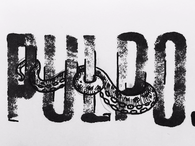Try out on handwritten type and illustration pulpo squid type