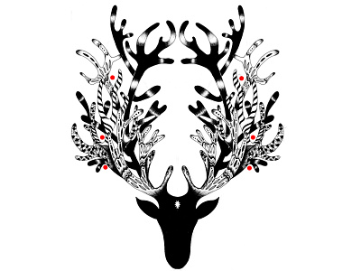 Deer...oh dear! black and white cans illustration ink product