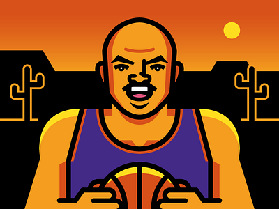 Barkley basketball charles barkley illustration nba phoenix phoenix suns vector