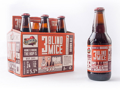 Mothers Brewing Co. labels & 6-pack redesign 6 pack beer label packaging rebrand