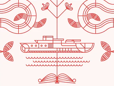 Great Lakes Home — Monitor Ship boat book captain crest illustration lake logo monitor monster ship snake water