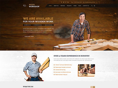 Wood Workshop - Carpenter and Craftman HTML Template architecture carpenter carpentry construction constructor engineering handyman mechanic plumber remodeling renovation wood work