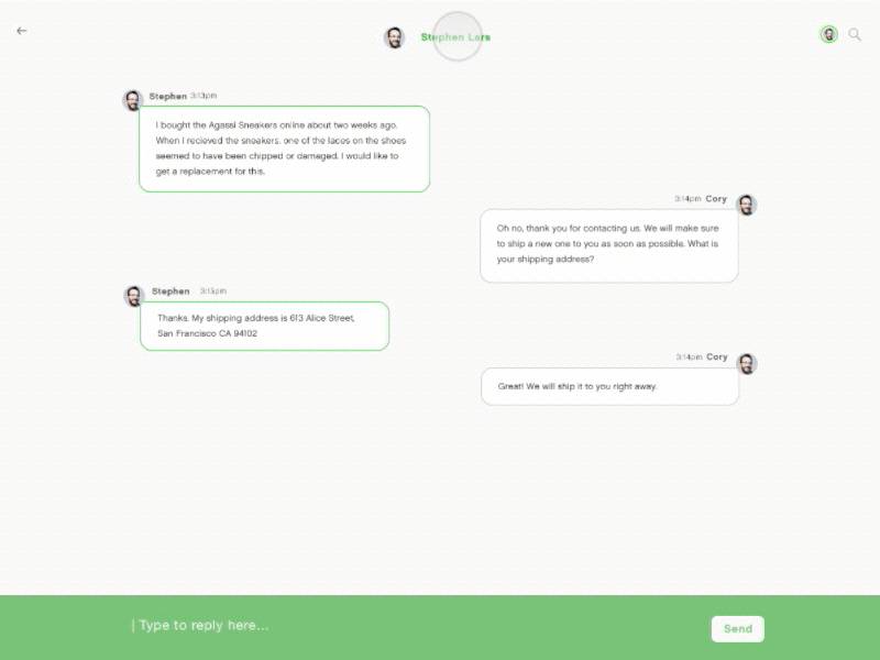 Minimal chat ui chat conversation feed interaction principle ui user user profile web