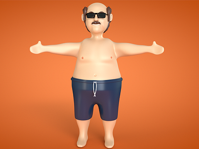 First Character 3d modeling c4d character render sculpting summer