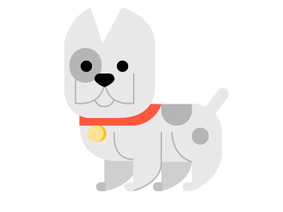 frenchie cat color cute dog flat design icon illustration minimal pet vector