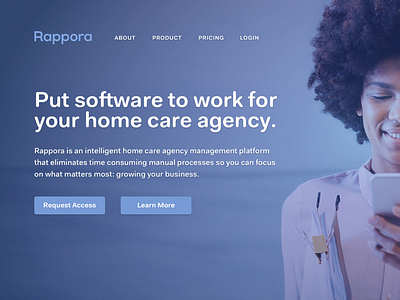 New Hero care caregiver. hero image landing page software startup