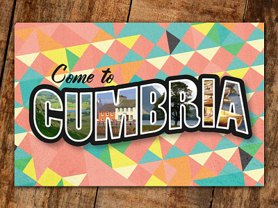 come to... cumbria postcard retro