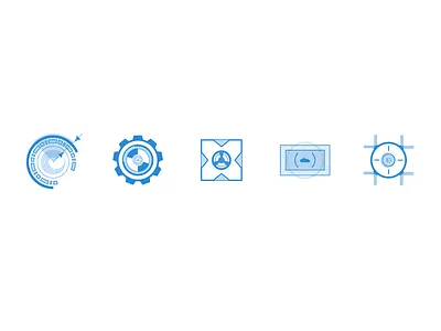 Cloud Computing Icons V.02 circles data it monochrome protection technical uptime