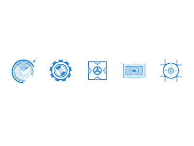 Cloud Computing Icons V.02 circles data it monochrome protection technical uptime