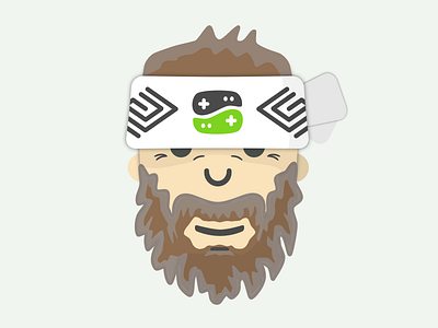 Gamer Sensei Avatar Experimentation avatar beard character controller game gaming icon illustration karate ninja sensei yin yang