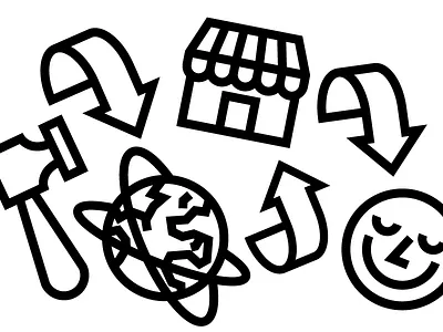 Make Internet Business more Personal icons illustration line stroke thick lines