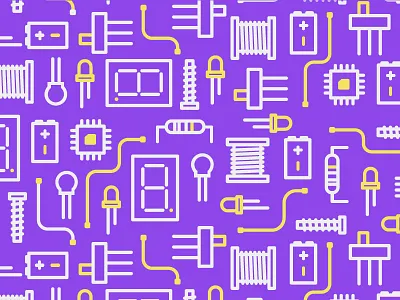 Mechatronics Pattern battery capacitor electronics jumpers led line pattern resistor solder