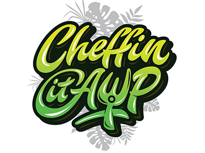 Hey 🙋! Logo for @cheffinitawp 🌴 pop-up food in Honolulu, Hawaii) art hand lettering logo print sketch type