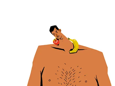 A banana apple man apple banana man photoshop sketch