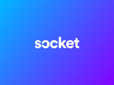 Socket App Logo gradient identity logo design minimal socket socket app tech logo word mark