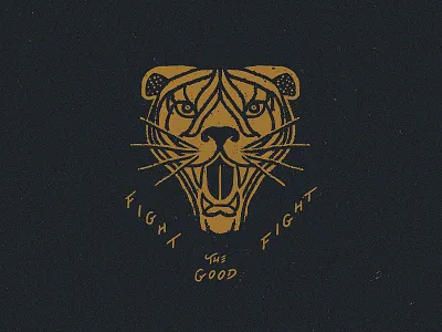 Fight The Good Fight animal drawing hand drawn illustration lettering panther texture typography wacom