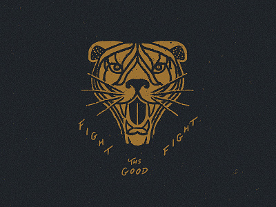 Fight The Good Fight animal drawing hand drawn illustration lettering panther texture typography wacom