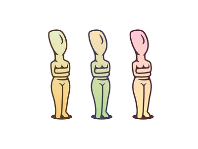 Ancient statues ancient greece cyclades greece lineart statues