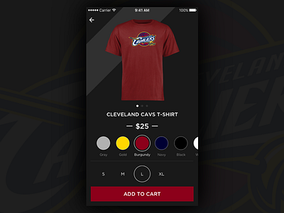 Daily UI #001 app cavs cleveland cavs dailyui ecommerce iphone shopping