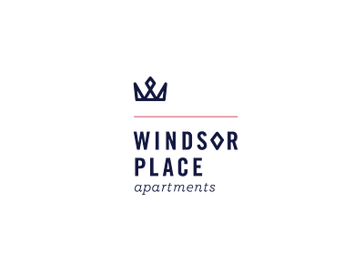 Windsor Place logo concept 3 apartment branding crown logo royal simple