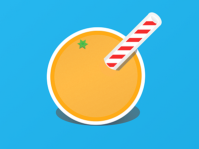 Tropicana Orange Sticker emoji illustration orange sketch sticker straw