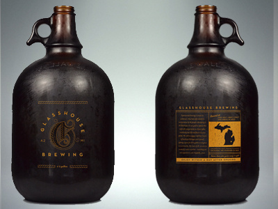 Glasshouse Brewing Growler Mockup beer branding brewery craft beer growlers identity michigan