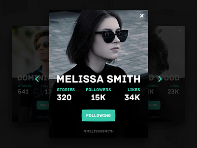 DailyUI #006 - User Profile app challenge dailyui follower interface like profile slide social story ui user