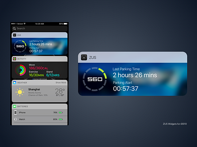 ZUS Widgets for iOS10 ios10 widgets zus