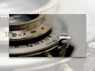 Wilhelm Photo card conecpt lenses photography shop website wilhelm