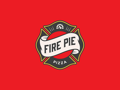 Fire Pie Pizza logo fire truck logo vintage