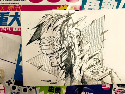 Sketch character comics drawing face freehand illustration punk sketch sketchbook superhero