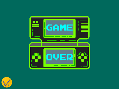 Nintendo DSi programming skin console game over graphic design nintendo vector