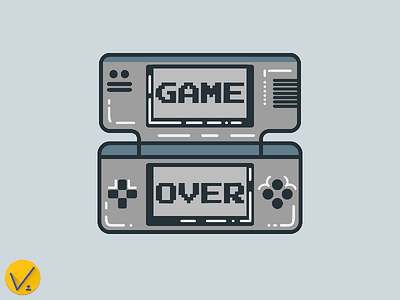 Nintendo DSi blue-grey skin console game over graphic design nintendo vector