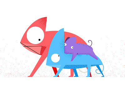 Chameleon Family illustration illustrator motion design photoshop romain loubersanes