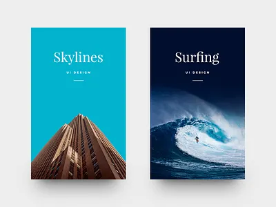 Project Cards card cards clean minimal munich skylines surf type typography ui