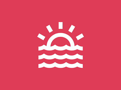 Wavey icon logo mark summer sun sunset water wave waves wavey