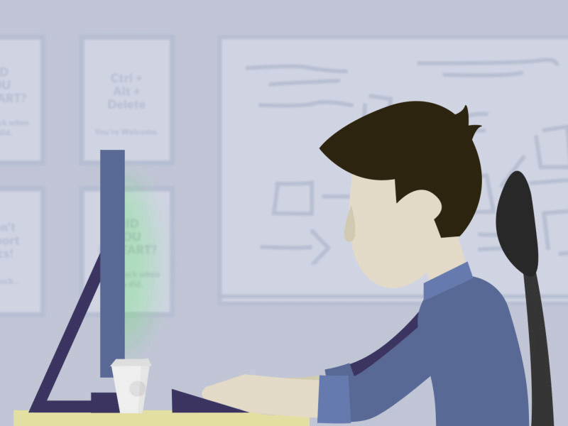 IT Headache animation character design illustration motion