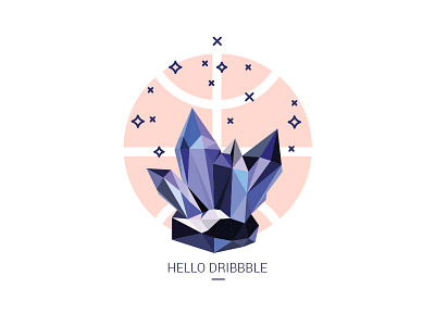 hello dribbble :) crystals flat low poly