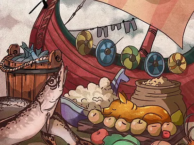 The illustration of book How to catch a breakfast animals cliparts digital editorial illustration