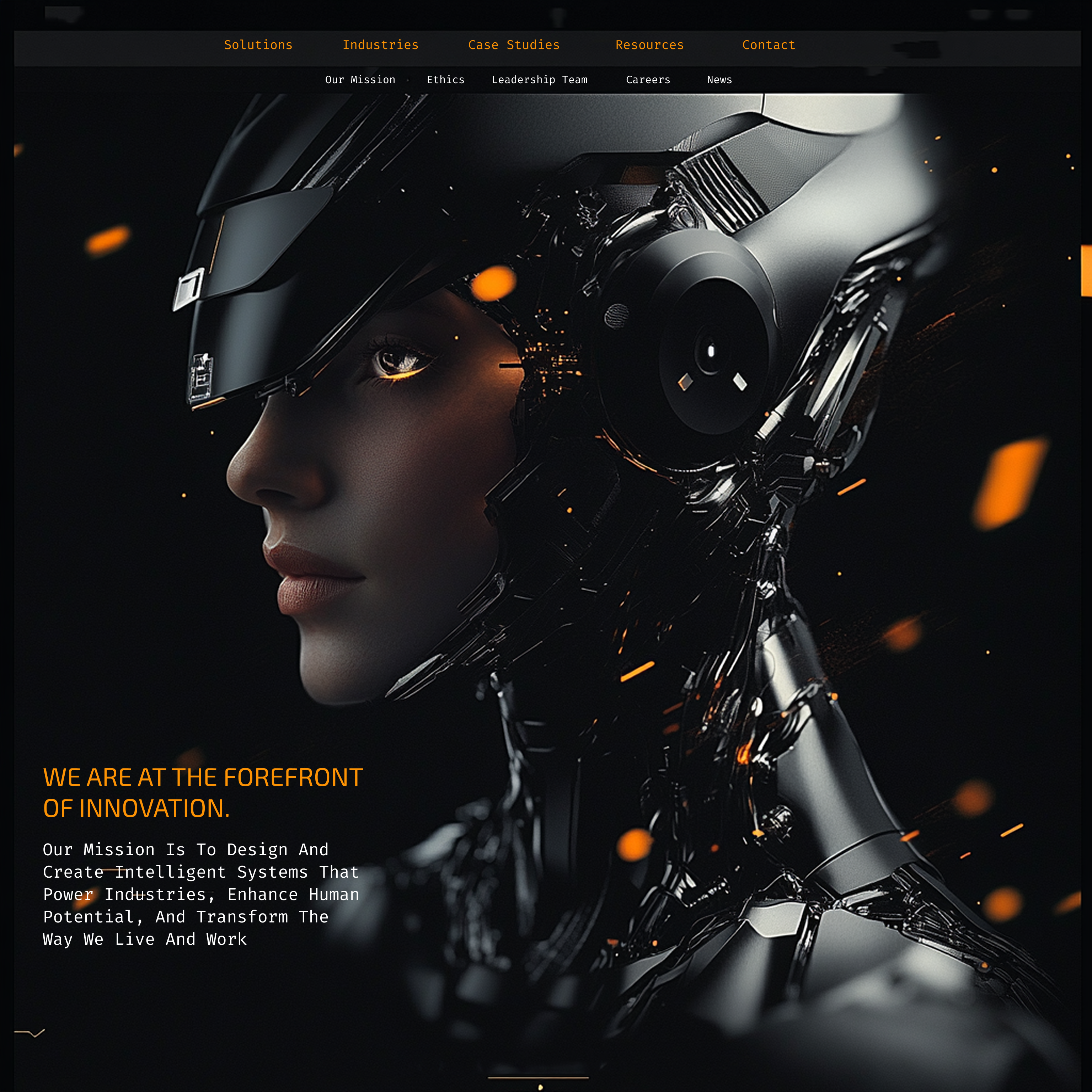 Landing Page- Robotics ai design artificial intelligence futuristic design landing page modern design robotics uiux web design
