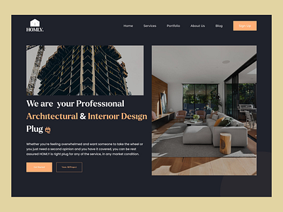 Architectural & Interior Design Website architecture ui business ui construction business design agency elegant interface home decor interactive design interior design landing page minimal aesthetic modern layout portfolio website professional website real estate ui design user experience ux design ux ui web design website