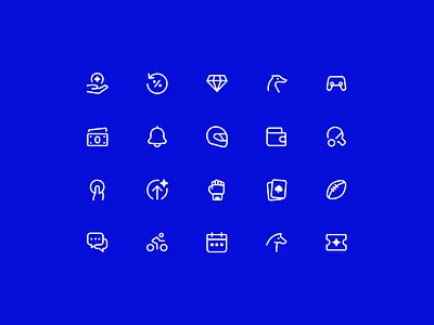 Sports Betting — Icon Set app bet betting bike calendar casino coin diamond discount horse icon designer icon set icons illustration ios mma simple ticket ui wallet