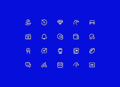 Sports Betting — Icon Set app bet betting bike calendar casino coin diamond discount horse icon designer icon set icons illustration ios mma simple ticket ui wallet