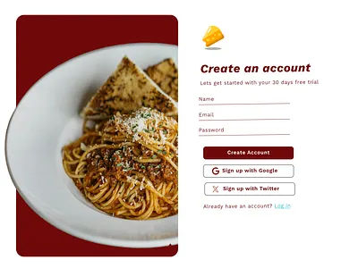 Sign Up Form #Dailyui001 001 branding dailyui design figma food graphic design logo signup signupform ui uiux webdesign