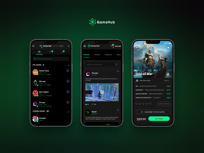 GameHub – Gaming Community community esports gamehub gaming mobile product design ui design ux design web