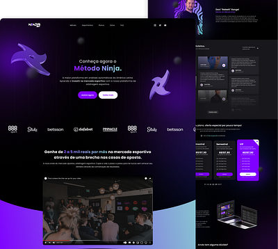 NinjaBet - Landing Page bet casino landing page ui