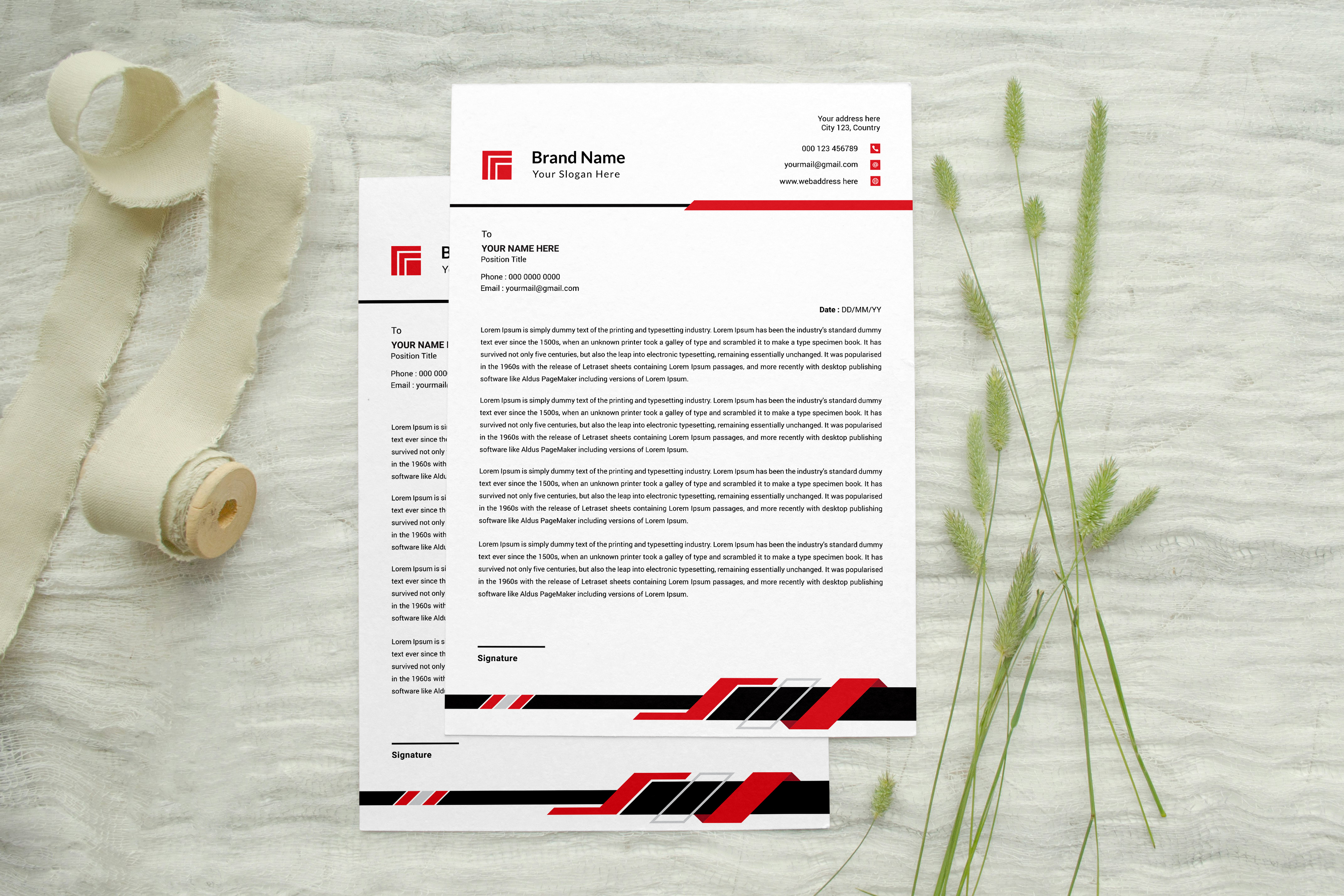 Letterhead Design adobe illustrator art branding creative design graphic design illustration letterhead letterhead design logo logo designer marketing marketting modern professional stationary template vector