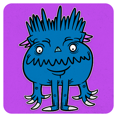 Super bote Monster blue cartoon child design illustration monster monsterdoodle